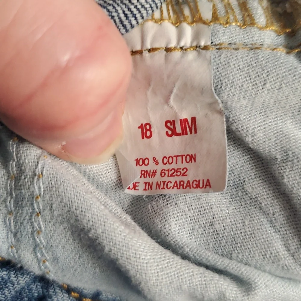 Arizona Jean Co Boys Size 18 Slim Medium Wash Straight Leg‎ Blue Denim Jeans